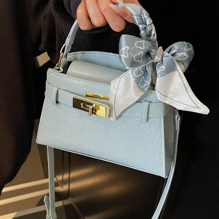 lid Color Minimalist Crocodile Embossed High-Quality Shoulder Bag