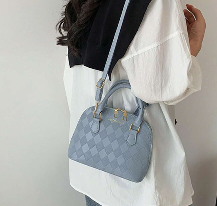 Multipurpose Rhombus Embossed Shell Shoulder Bag