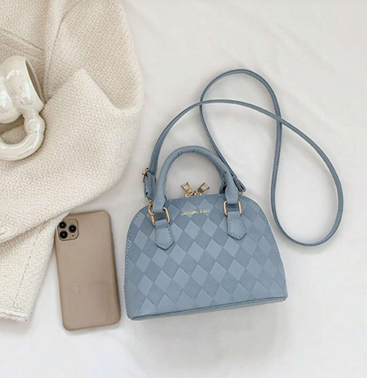 Multipurpose Rhombus Embossed Shell Shoulder Bag