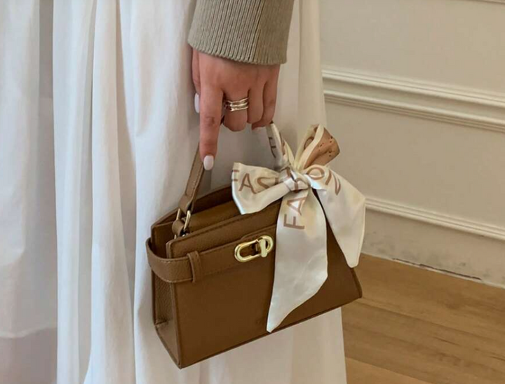 Low tea brown Lychee Pattern Ladies Handbag