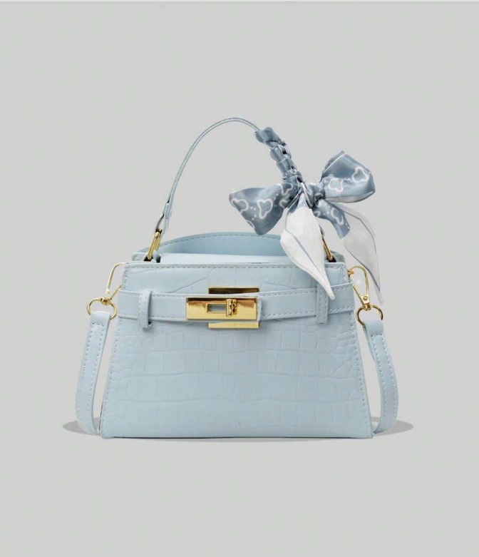 lid Color Minimalist Crocodile Embossed High-Quality Shoulder Bag